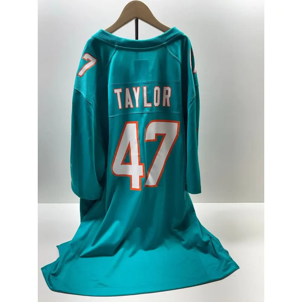 Nike Miami Dolphins 47 Jersey Sz XL NFL Teal Orange V Neck Football Sportswear